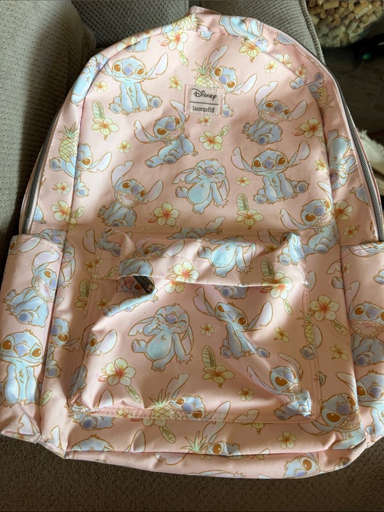 Disney Other - Loungefly Disney Pink Backpack with Blue Stitch Print